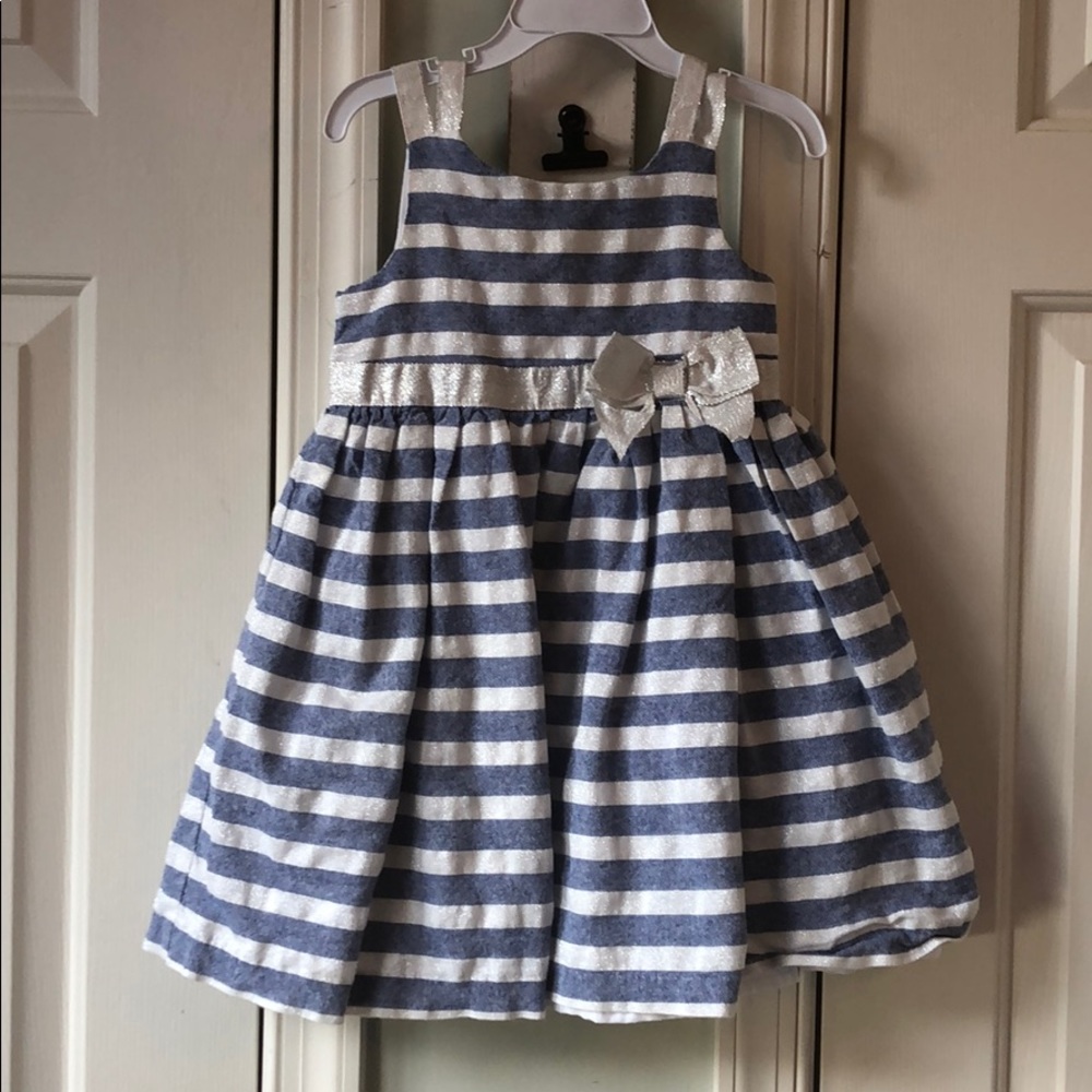 Gently used for toddler tan glitter and blue dress